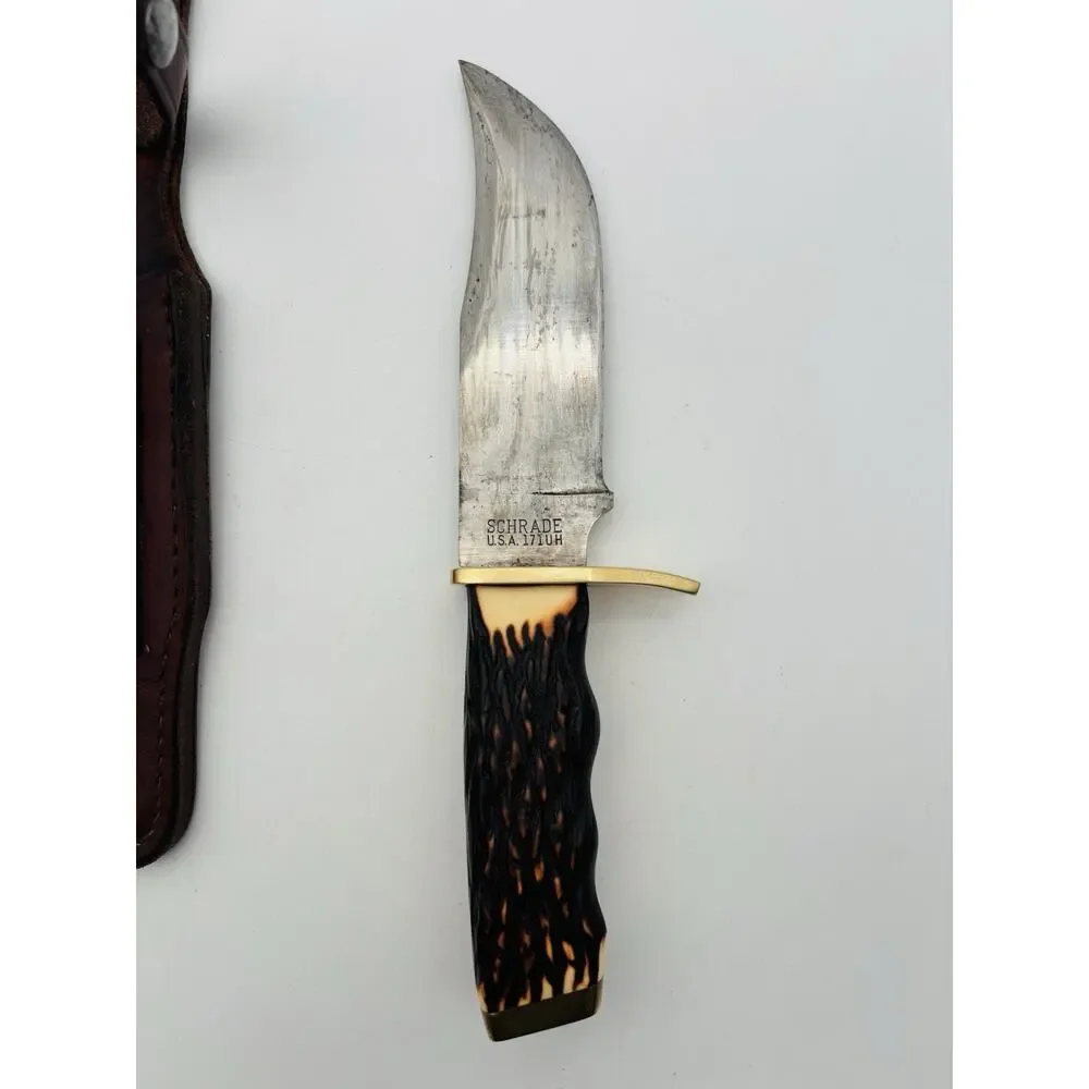 Vintage/RARE Schrade 171UH Fixed Blade Knife With Sheath Good Condition